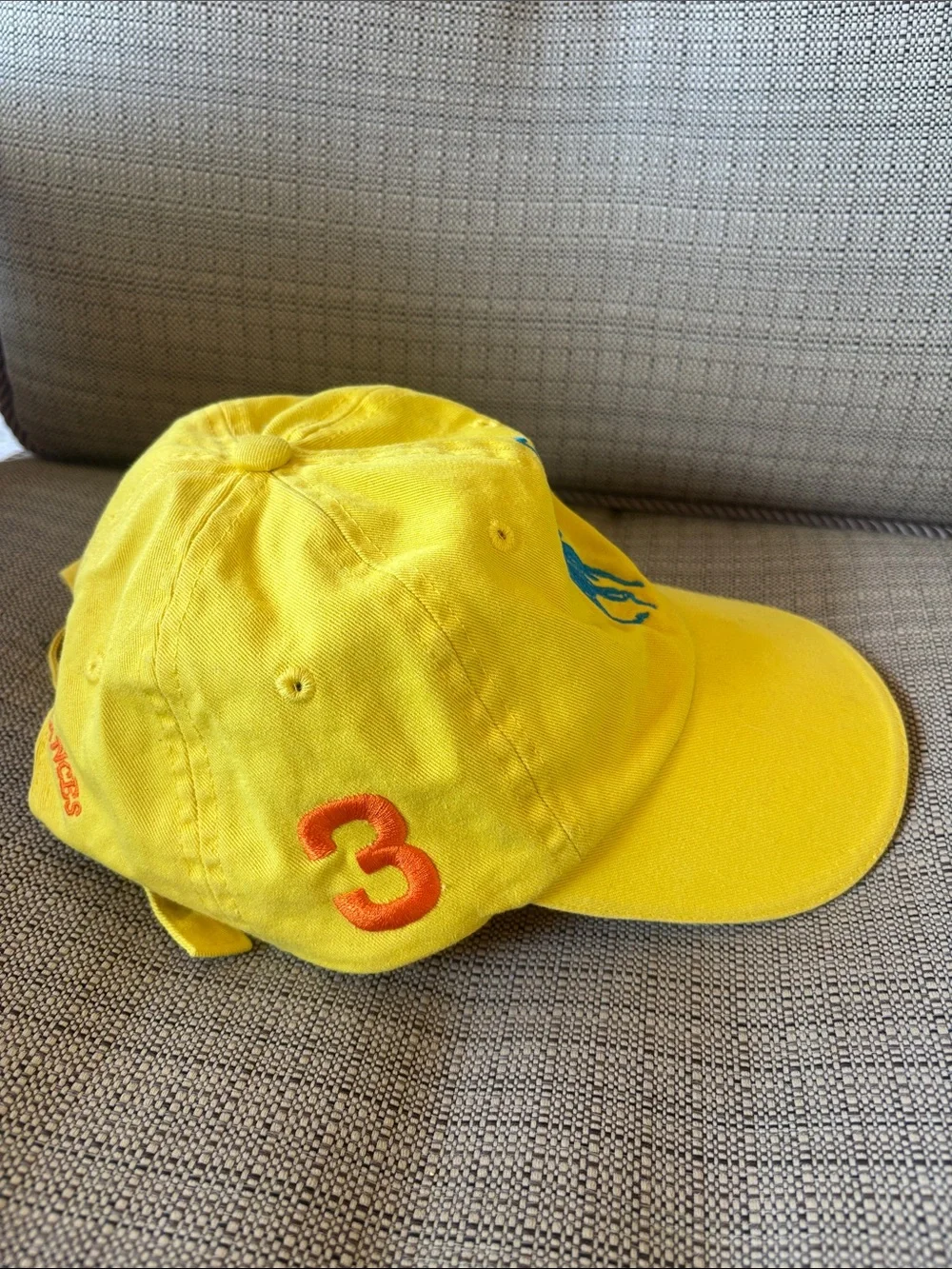 Ralph Lauren Bright Yellow Cap with Blue Polo Emblem